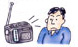 イラスト　ラジオを聞く男性